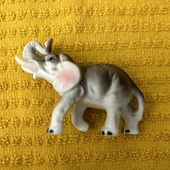 Miniature Bone China Elephant Trunk up made in Japan - Picture 1 of 7